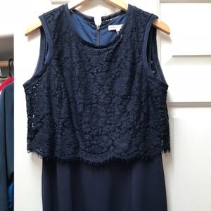 Rebecca Taylor navy lace top dress, straight fit!
